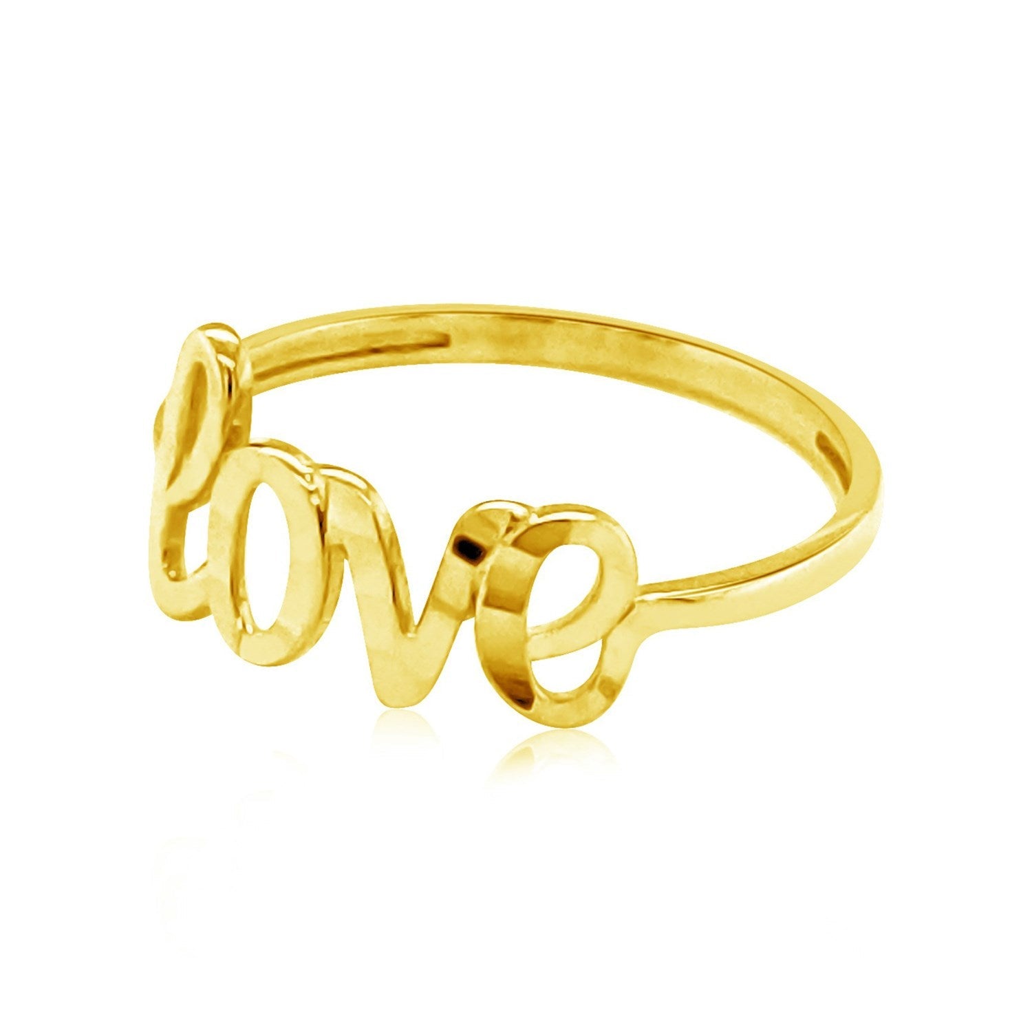 14k Yellow Gold Ring with Love by Bids.com