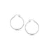 Sterling Silver Thin Polished Hoop Style Earrings with Rhodium Plating (30mm) - DestGlow