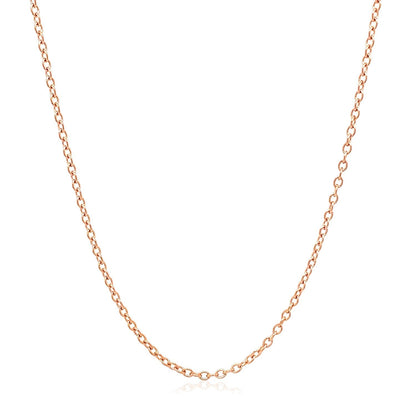 18k Rose Gold Round Oval Link Chain 1.5mm 
