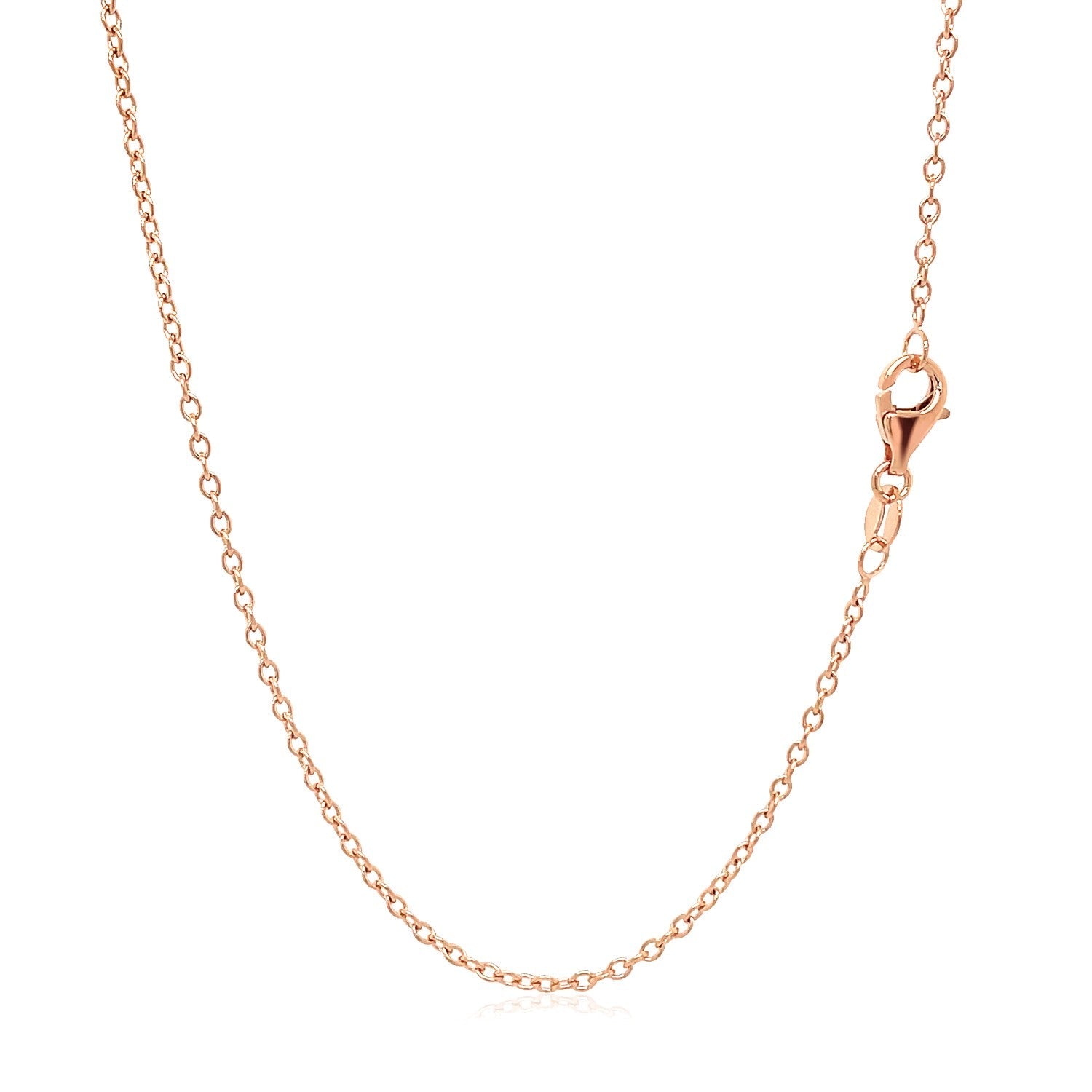 18k Rose Gold Round Oval Link Chain 1.5mm by Bids.com