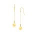 10k Yellow Gold Bead and Shiny Disc Drop Earrings by Avera Group