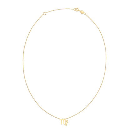 14K Yellow Gold Virgo Necklace  DestGlow