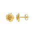 14k Yellow Gold Post Earrings with Roses(9.2mm) 