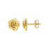 14k Yellow Gold Post Earrings with Roses(9.2mm)