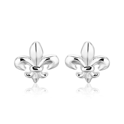 Sterling Silver Fluer De Lis Earrings - DestGlow