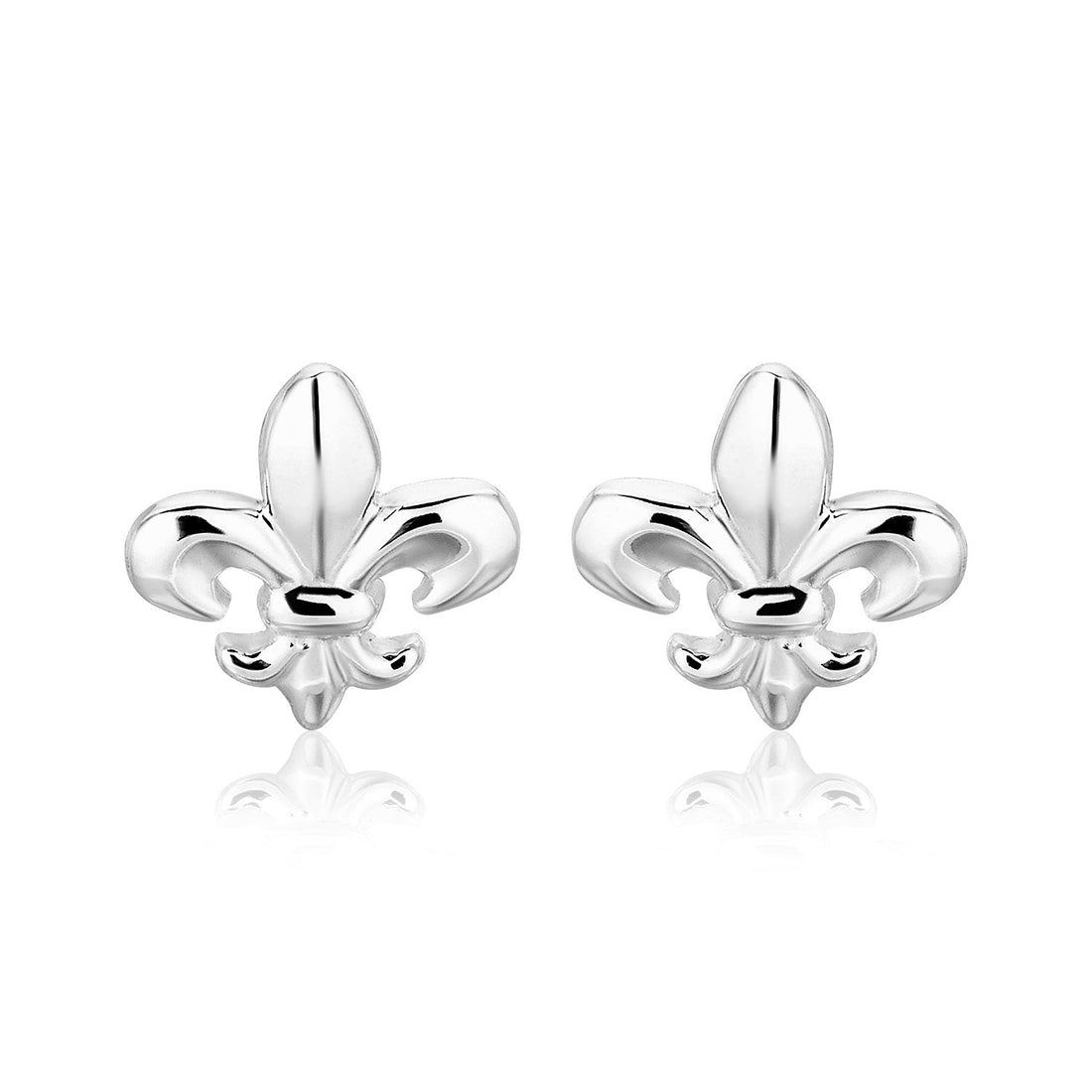 Sterling Silver Fluer De Lis Earrings 