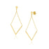 14k Yellow Gold Diamond Shape Chain Drop Earrings - earrings