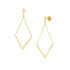 14k Yellow Gold Diamond Shape Chain Drop Earrings by Avera Group