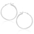 10k White Gold Polished Hoop Earrings (1.5x25 mm) - earrings
