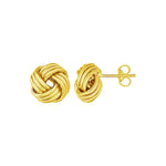 Love Knot Post Earrings in 14k Yellow Gold - DestGlow