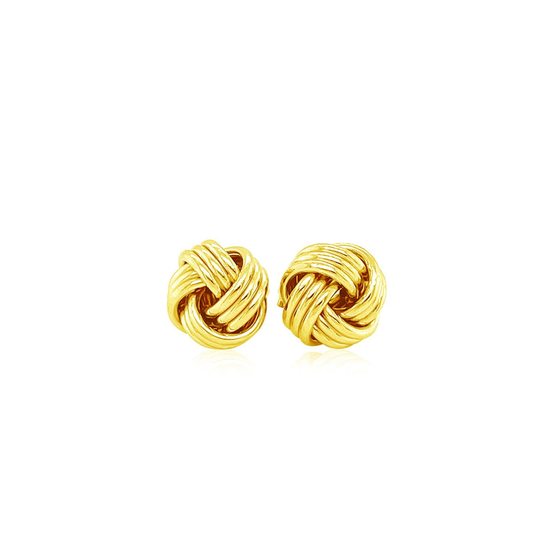 Love Knot Post Earrings in 14k Yellow Gold - DestGlow