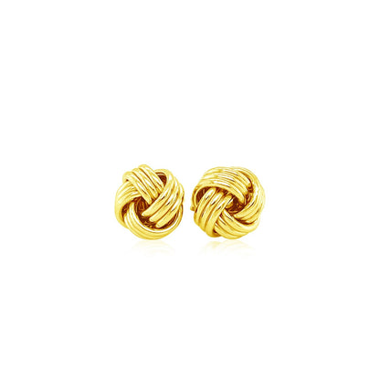 Love Knot Post Earrings in 14k Yellow Gold - DestGlow