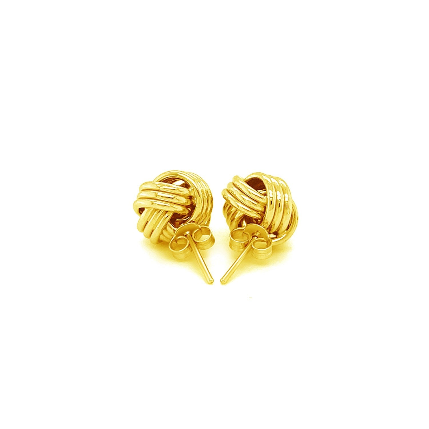 Love Knot Post Earrings in 14k Yellow Gold - DestGlow