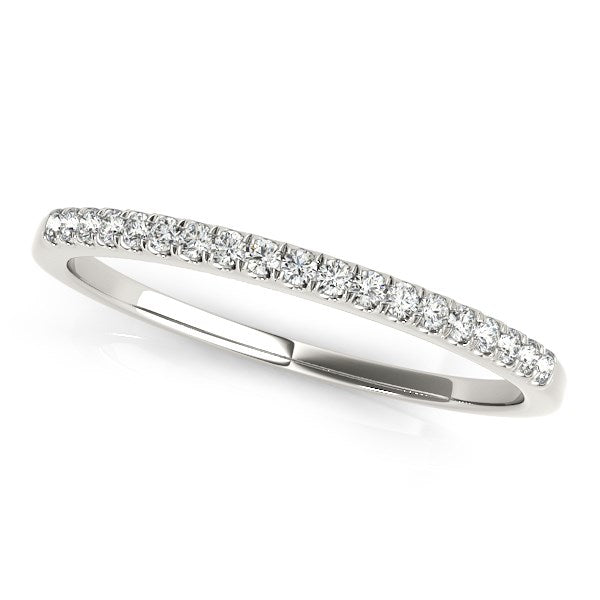 14k White Gold Scallop Pave Set Diamond Wedding Ring (1/8 cttw) by Bids.com