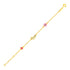 14k Yellow Gold 5 1/2 inch Childrens Bracelet with Enameled Heart Unicorn and Circle - bracelets