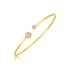 14k Yellow Gold High Polish Diamond Cluster Bangle (2mm) - bracelets