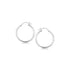 Sterling Silver Rhodium Plated Thin and Polished Hoop Motif Earrings (2x25mm) - DestGlow
