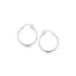 Sterling Silver Rhodium Plated Thin and Polished Hoop Motif Earrings (2x25mm) by Avera Group