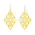 14k Yellow Gold Earrings with Polished Open Diamond Motifs - accessories