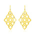 14k Yellow Gold Earrings with Polished Open Diamond Motifs 