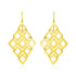 14k Yellow Gold Earrings with Polished Open Diamond Motifs