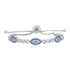 Sterling Silver Adjustable Enameled Evil Eye Bracelet with Cubic Zirconias - DestGlow