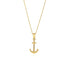 14k Yellow Gold Cable Chain with Anchor Pendant - necklaces