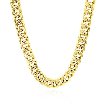 7.5mm 14k Yellow Gold Semi Solid Miami Cuban Chain by Bids.com