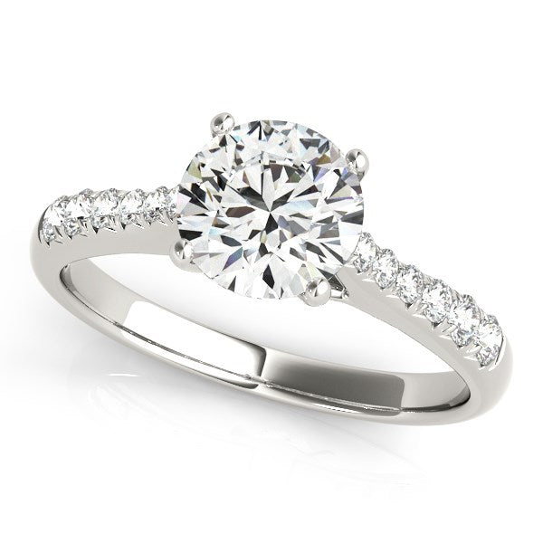 14k White Gold Round Cut Diamond Engagement Ring (1 5/8 cttw) by Bids.com