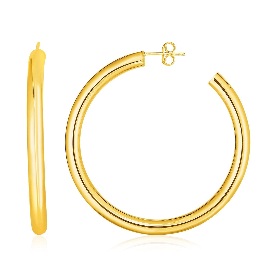 14k Yellow Gold Polished Hoop Earrings 