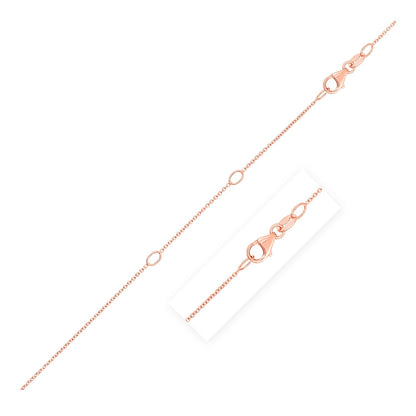 Double Extendable Cable Chain in 14k Rose Gold (1.0mm) by Bids.com