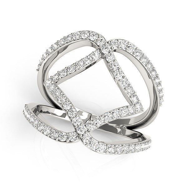 14k White Gold Entwined Design Diamond Dual Band Ring (3/4 cttw) by Bids.com