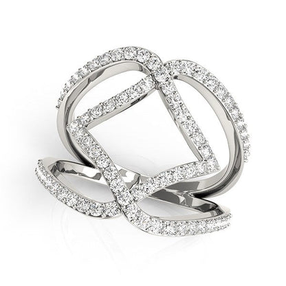 14k White Gold Entwined Design Diamond Dual Band Ring (3/4 cttw) by Bids.com