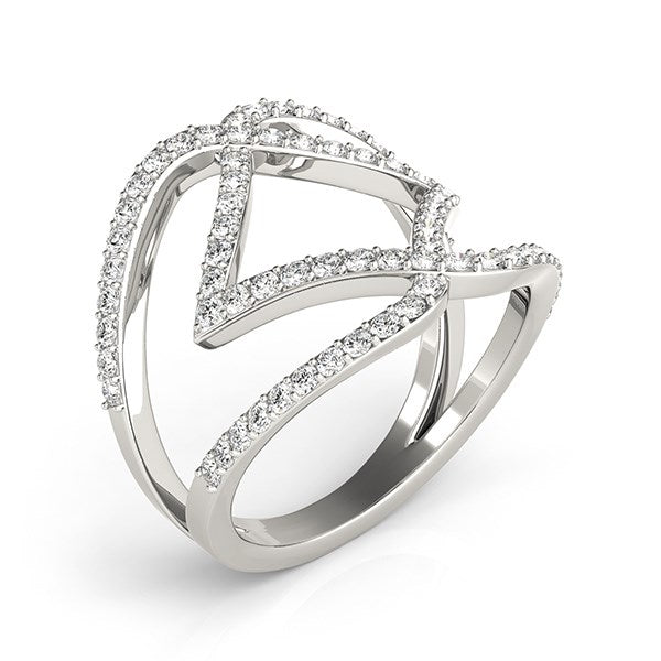 14k White Gold Entwined Design Diamond Dual Band Ring (3/4 cttw) by Bids.com