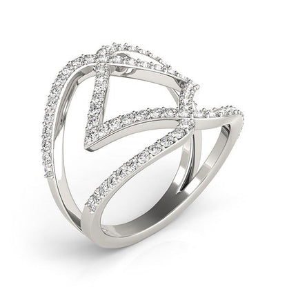 14k White Gold Entwined Design Diamond Dual Band Ring (3/4 cttw) by Bids.com