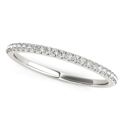 14k White Gold Diamond Wedding Band in Pave Setting (1/8 cttw) by Bids.com