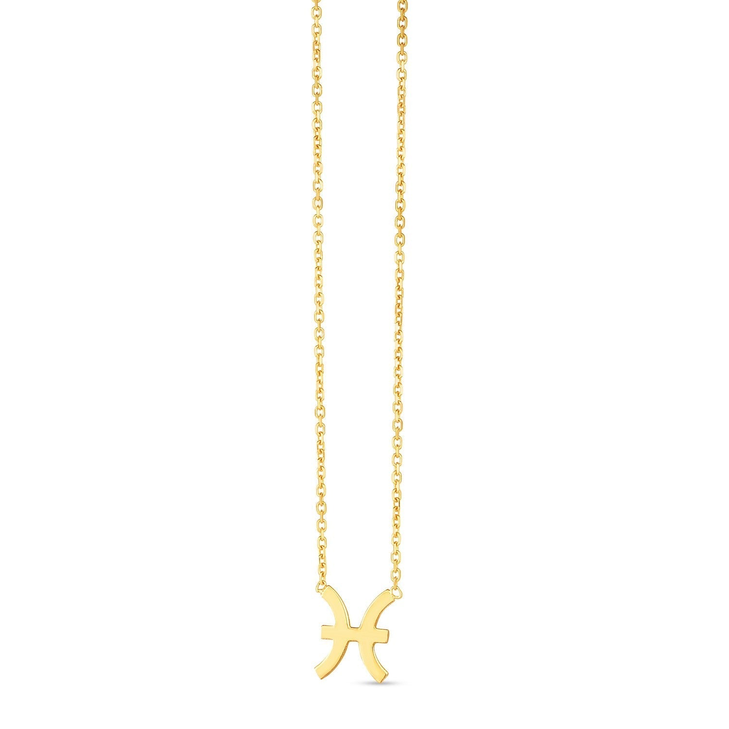 14K Yellow Gold Pisces Necklace  DestGlow