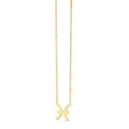 14K Yellow Gold Pisces Necklace  DestGlow