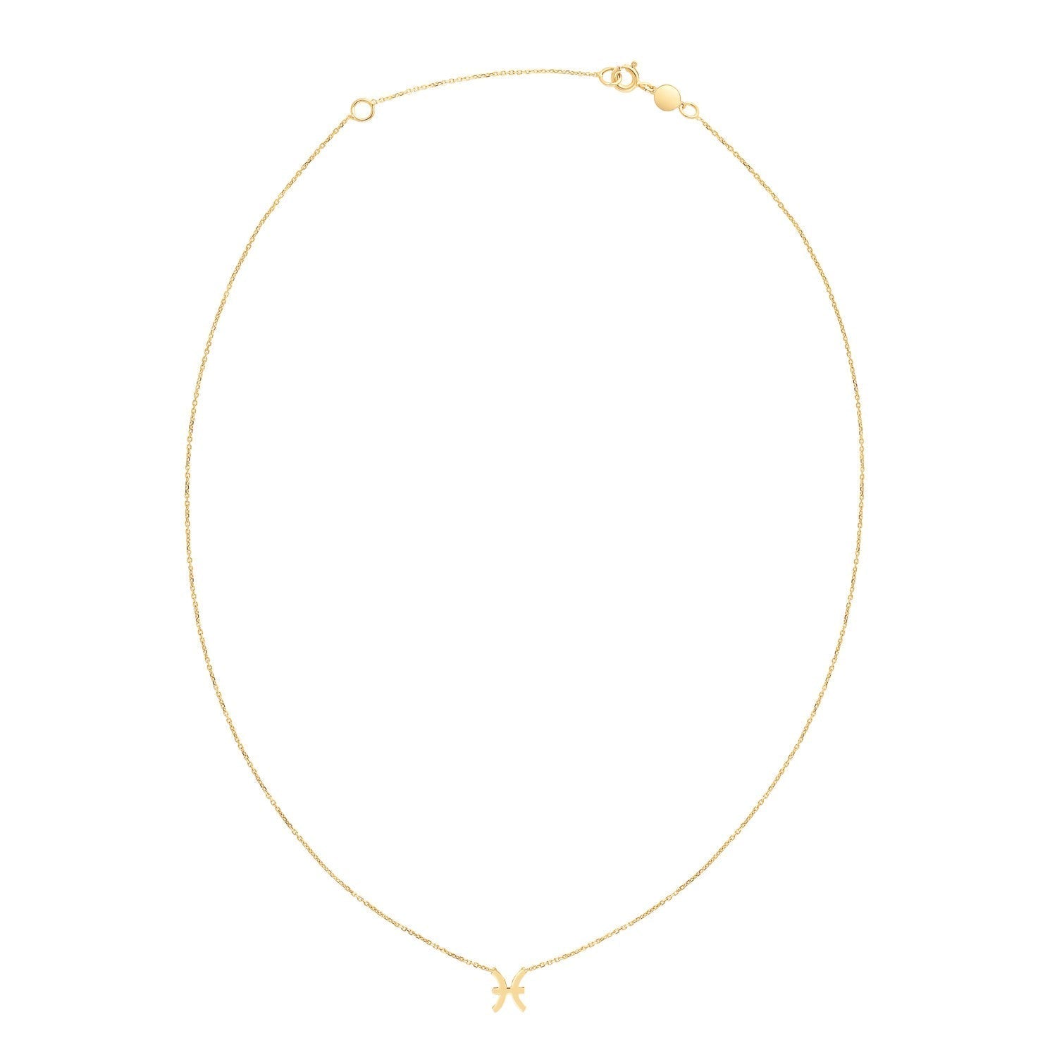 14K Yellow Gold Pisces Necklace  DestGlow
