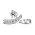 Sterling Silver Rhodium Plated Crossover Cubic Zirconia Accented Toe Ring 