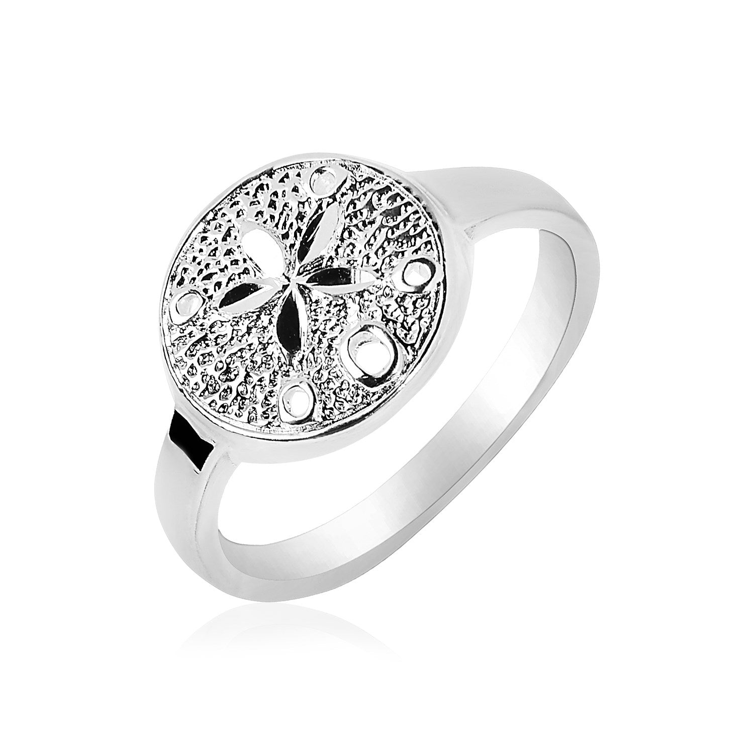 Sterling Silver Textured Sand Dollar Ring by Bids.com