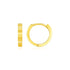 14k Yellow Gold Petite Round Hoop Earrings with Straight Texture 