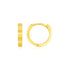 14k Yellow Gold Petite Round Hoop Earrings with Straight Texture by Avera Group