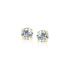 14 k Yellow Gold Stud Earrings with White Hue Faceted Cubic Zirconia - earrings