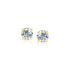 14k Yellow Gold Stud Earrings with White Hue Faceted Cubic Zirconia(4mm) by Avera Group