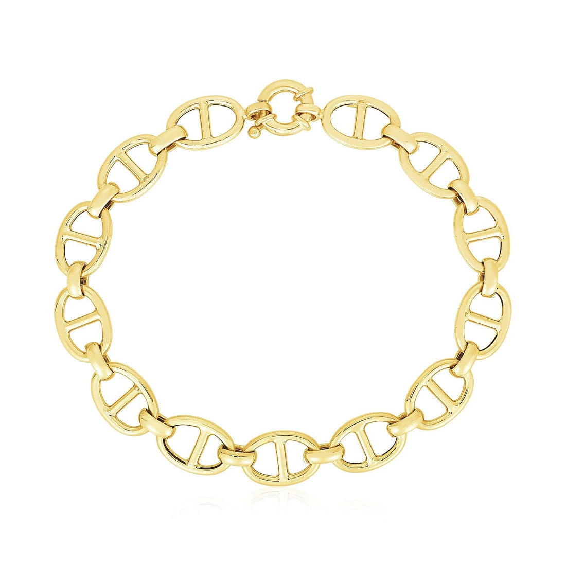 14k Yellow Gold High Polish Mariner Link Bracelet  (8.80 mm) 