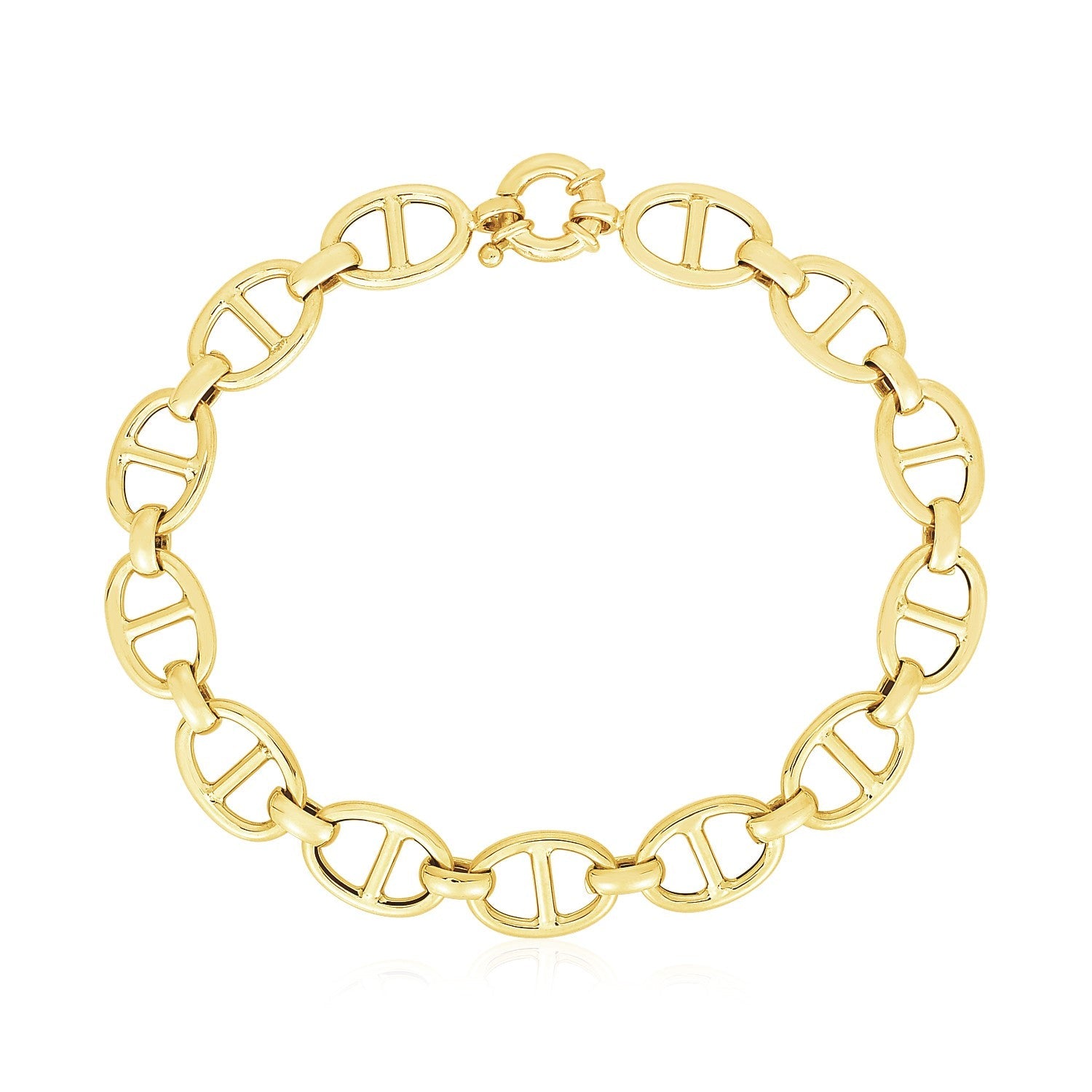 14k Yellow Gold High Polish Mariner Link Bracelet (8.8mm) by Bids.com