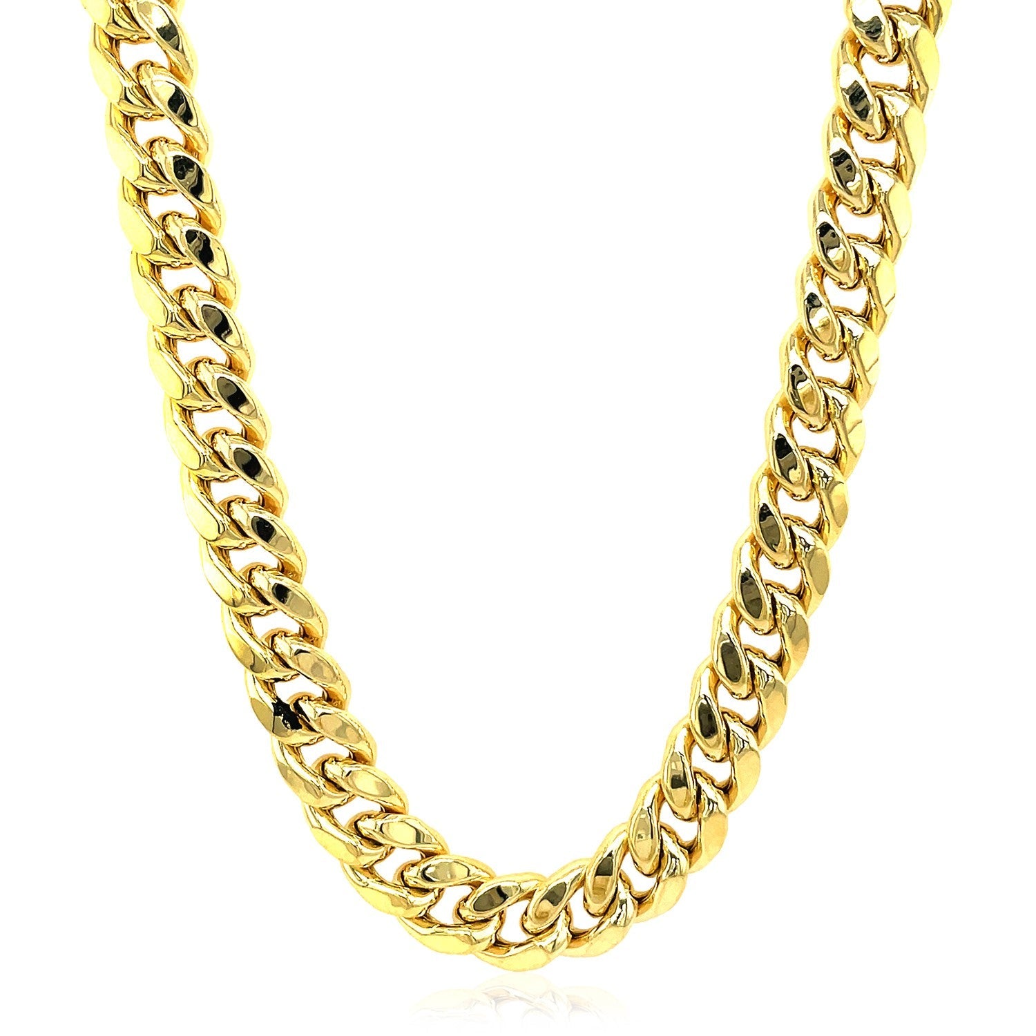 9.15mm 10k Yellow Gold Semi Solid Miami Cuban Chain by Bids.com