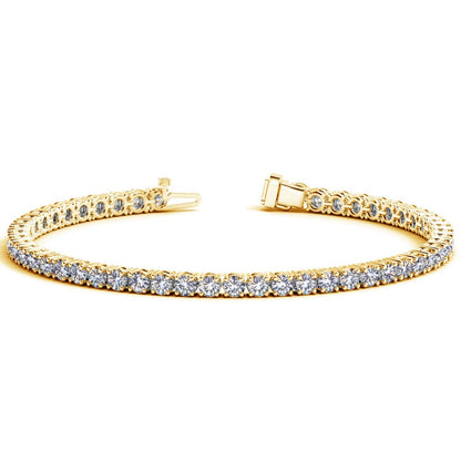 Lab Grown Round Diamond Tennis Bracelet in 14k Yellow Gold (7 cctw F/G VS2/SI1) by Bids.com
