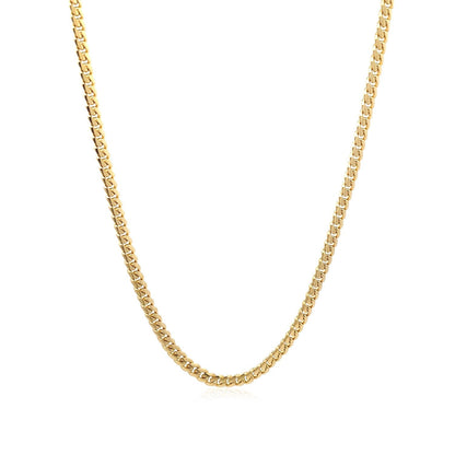 3.2mm 14k Yellow Gold Classic Solid Miami Cuban Chain by Bids.com